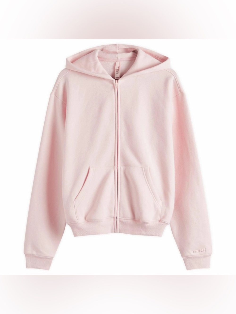 Skims cotton fleece Zip-Up Hoodie Jacket barely Pink